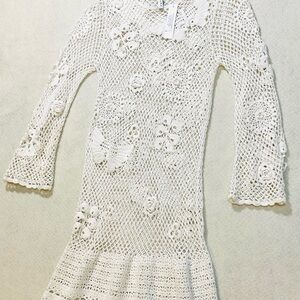 Trina Turk Ivory Crochet Lace Top